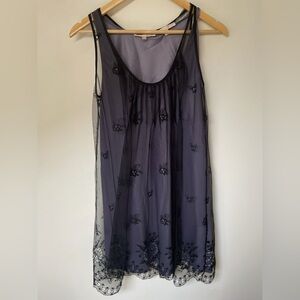 Rebecca Taylor - Black Lace Slip Mini Dress. Size 6. Sleeveless